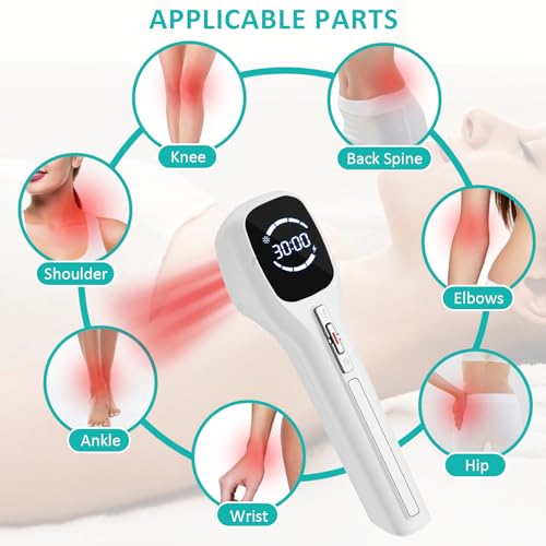 Cold Laser Therapy Device for Humans, （4x808nm + 14x650nm） Red Light Therapy for Body Pain Relief, Laser Therapy for Joint, Back, Knee, Muscle Use