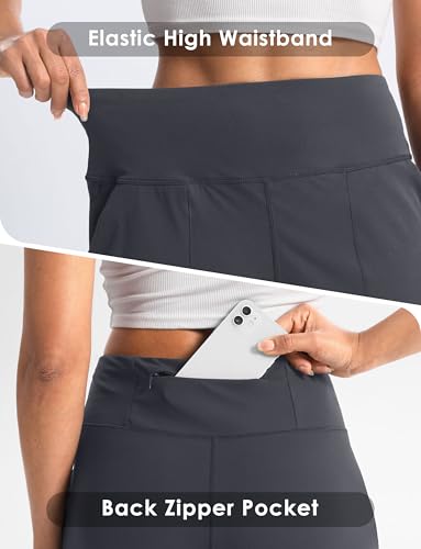 Women's 6"/9" Shorts with Zipper Pocket - color: 6″-dark Grey, size: Large
