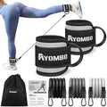Ayombo Ankle Resistance Bands with Cuffs, Home Gym Workout Equipment, Lifting Glute Butt Exercise Equipment for Women, Ankle Weights Fitness Set, Leg Booty Equipment for Training Perfect Body Shape - color: A-Grey
