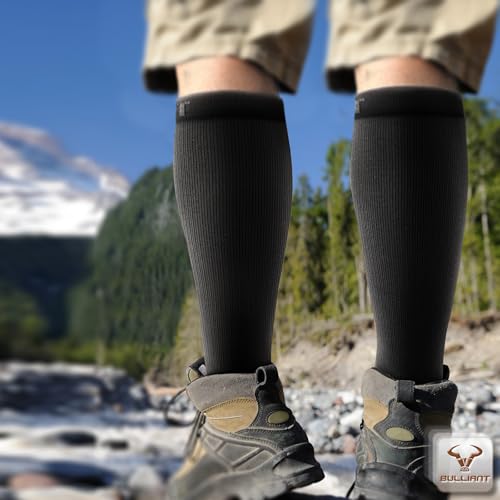 BULLIANT Men's Cushioned Compression Knee High Sports Recovery Socks 3Pack - color: 3pairs-black6510, size: Small-Medium