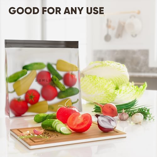 BERLINZO Large Reusable Ice Storage Bag - Freezer Safe Leak Proof Lunch Bag for Ice and Food Storage - BPA-Free XL Size - size: XL-1 Pack
