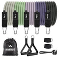 WHATAFIT Resistance Bands with Handles, 150 lb Exercise Bands Set - color: Purple Grey