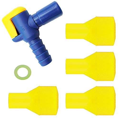 Bite Valve Replacement Mouthpiece Fit for Hydration Pack Bladder Water Backpack and Most Brands(4-Pack), with Shutoff Valve and Tube O-Ring - color: Yellow