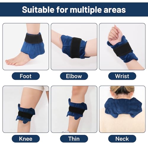 Adjustable Ankle Ice Pack Wrap for Sprained Relief, Ice Pack for Ankle Inuries Reusable, Cold Therapy for Ankles Swelling, Plantar Fasciitis, Achilles,tendonitis, and Swelling Feet,Microwaveable