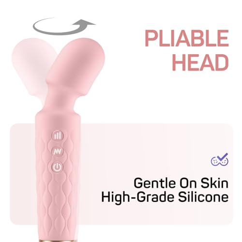 Personal Massager - 4H Max Runtime & Ultra-Quiet - Waterproof - 20 Modes 8 Speeds for Deep Tissue Back Massage, Post-Workout Recovery and Neck Muscle Relaxation(Pink) - color: Pink