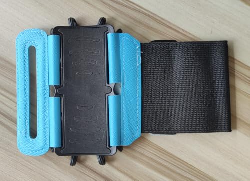 Wristband Cell Phone Holder, 360 Rotatable Running Forearm Armband for 4.7-6.7 Inch Smartphones, Compatible with iPhone 16 Pro/15/Pixel 9a/9 Pro/8a/Samsung Galaxy/Motorola Moto/Blu Phones (Blue)