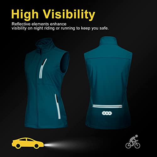 33,000ft Women's Lightweight Running Vest with 6 Pockets for Travel Golf - color: Bright Blue, size: Small