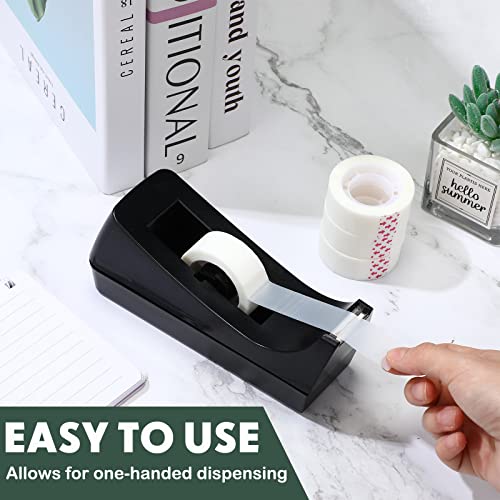 Yahenda 6 Pack Tape Dispenser, 20 Refills Weighted Non Skid,Black