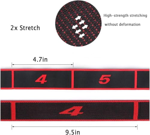 Number Stretch Resistance Band with Clear Markings Stretch Strap Fitness Resistance Band for Stretching and Yoga Elastic Exercise Band with Loops，Elastic Training Bands for Flexibility - size: about 56~115IN