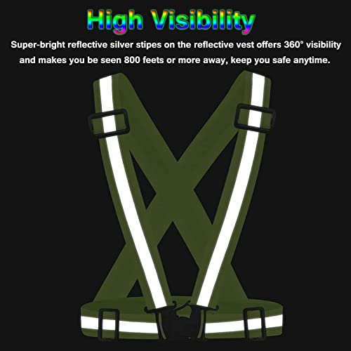 3Packs Reflective Running Vest, Adjustable Elastic Straps 360°High Visibility for Outdoor Walking, Jogging - color: Color 7