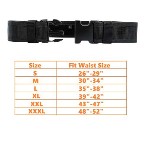 Security EMS EMT Firefighters Work Belt 2" Wide Camping Hiking Utility Tool Belt Airsoft Paintball Gear Holster Belt - color: Black(2 Inch Width), size: Large