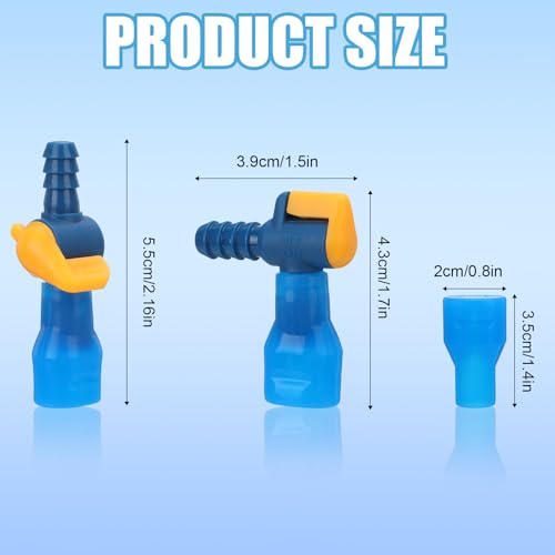 6PCS Bite Valve Replacement, Mouthpiece Replacements with 2 Shutoff Straight & Angled Hose Connector, Tube Nozzle Replacement for Hydration Bladder Backpack Water Reservoir - style: 6 Colorful Bite Valve + 2Hose Connector