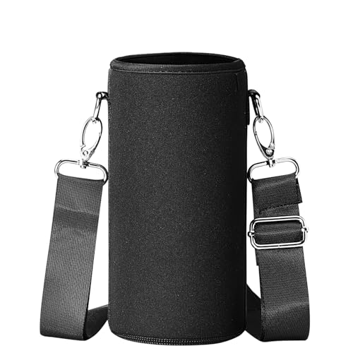 BUZIO Water Bottle Insulated Sleeve, Bottle Carrier with Strap - color: New Black, size: 32oz