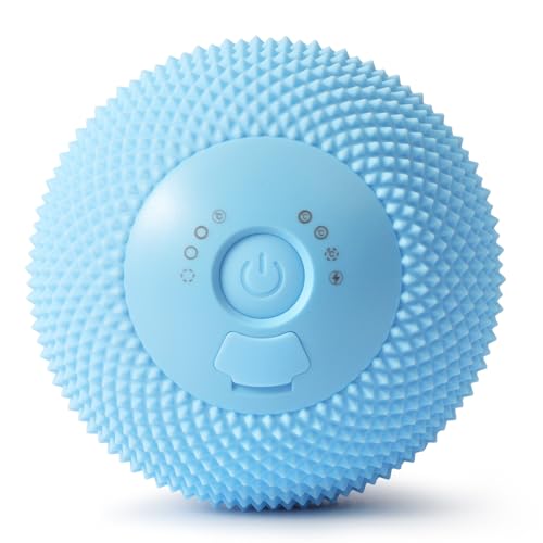 Vibrating Massage Ball with Heat, 7 Modes, Memory, 3.6 in, Blue - color: Blue