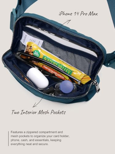 ODODOS Unisex Mini Belt Bag with Adjustable Strap Small Fanny Pack for Workout Running Traveling Hiking, Navy Blue - color: Navy Blue