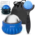 Massage Roller Ball Set Cold & Heat Therapy Tissue Relief Muscle Recovery - color: Blue Set
