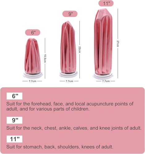 Ice Pack for Injuries Reusable, Small Ice Bag Reusable 6" Hot Water Bag for Hot & Cold Therapy, No-Leak Elastic Ice Bag for Pain Relief, Menstruation Pain Injuries Muscle Strains, Pink - size: 6", style: Pink