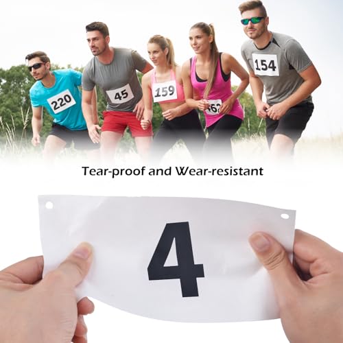 TRIWONDER Race Bibs Running Numbers with Safety Pins, Tyvek 4"x7" Large Numbers 1-500 for Marathon Runners Events Sports Games - color: Black&white [4"x7"] 301-400