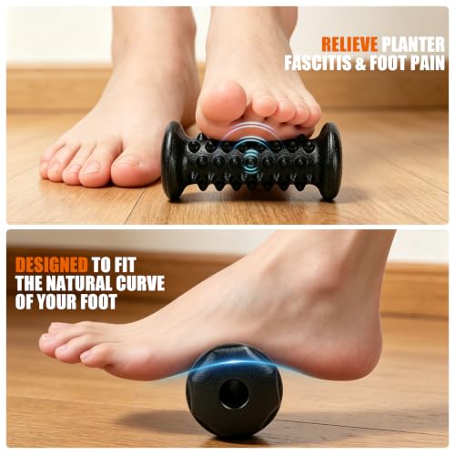 Foot Massager Roller for Plantar Fasciitis, Arch Heel Pain Relief - color: 1-piece Black