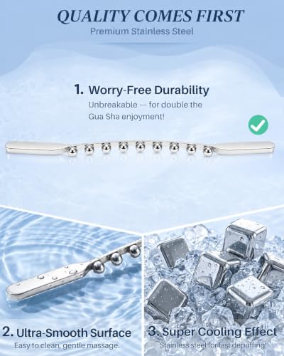 ONUEMP Stainless Steel Gua Sha Stick, Ice Body Sculpt Fascia Massage Tool - size: Fascia Stick