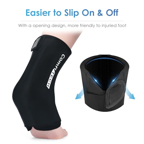Comfitech Ankle Ice Pack Wrap for Swelling, Injuries Reusable Gel Heel Ice Pack for Foot Ankle Sprain Relief & Migraine Headache Relief Cap & Neck Ice Pack Wrap Gel, Ice Cap for Headaches Cervical