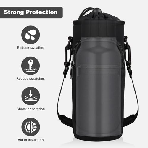 Crossbody Water Bottle Holder with Strap, Phone Pocket(SOCCER, 32, Ounces) - color: SOCCER
