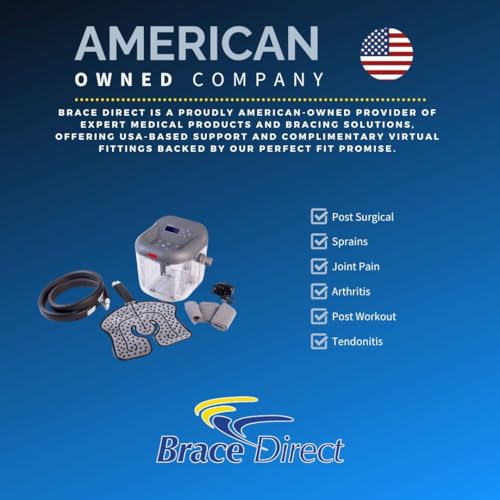 Brace Direct FrozenIce Cold Therapy Machine with Universal Pad – Circulating Water System for Knee, Shoulder, Hip, Ankle, Back – Cryotherapy for Post Surgery, Pain, Swelling