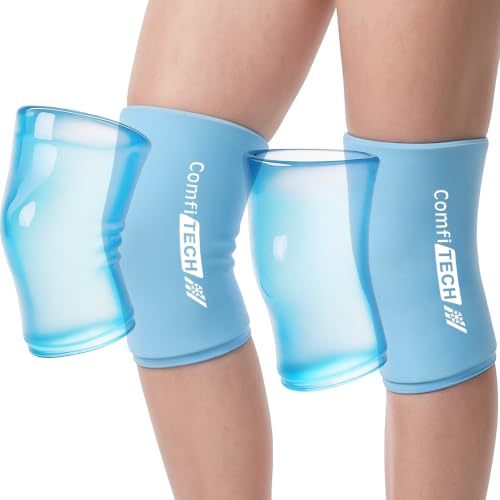 ComfiTECH Youth Knee Gel Ice Pack Wrap Sleeves, 2 Packs, M - size: Medium
