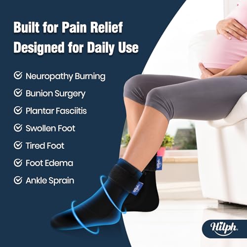 Hilph Ice Pack Socks for Full Foot Pain Relief 2Pcs, Hot Cold Therapy Socks - style: Black