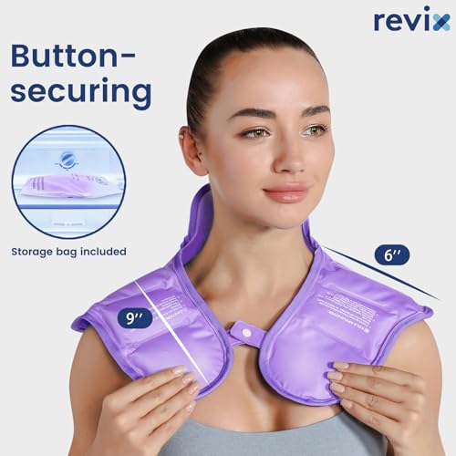 REVIX Shoulder Ice Pack Reusable, Hot Cold Gel Pack for Neck and Shoulder - style: Neck & Shoulder Purple