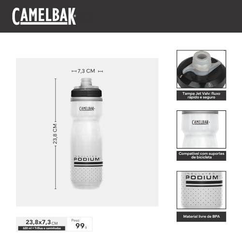CamelBak Podium Chill Water Bottle 21oz, White/Black - color: White/Black