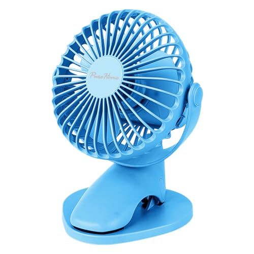 Portable Clip Fan Battery Operated,3 Speeds USB Rechargeable Mini Table Fan with Strong Airflow,360°Rotation Ultra Quiet Personal Desk Fan for Home Office Bedroom Dorm Stroller Camping - Blue - color: Blue