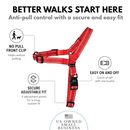 ShawnCo Dream Walk Pro No-Pull Dog Harness (Mustang Red, Small) - color: Mustang Red, size: Small