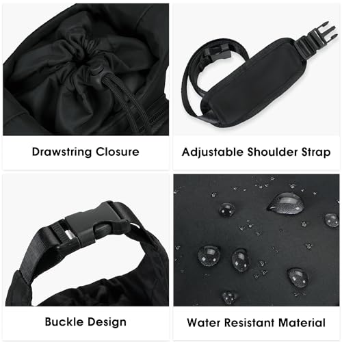 Ceneda Water Bottle Carrier Bag with Phone Pocket 32oz 40oz Tumbler Insulated Water Bottle Holder with Adjustable Shoulder Strap Carrier Sling Bag (Black) - color: Black