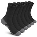 Felicigeely Athletic Crew Socks Cushioned Breathable for Men & Women 6 Pack - color: Double Stripe Black, size: 12-14