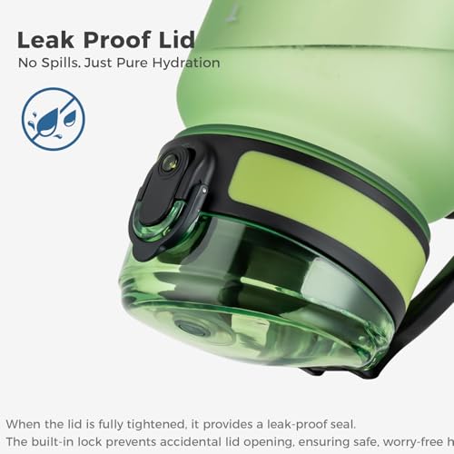 32oz Clear Tritan Water Bottle with Chug Lid - color: Green