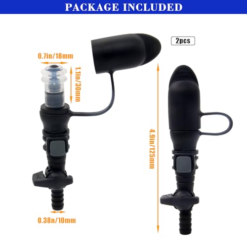 Hydration Bags Bite Valve Mouthpiece Replacement Bite Valve Replacement - style: 2 Pack mouthpiece replacement black