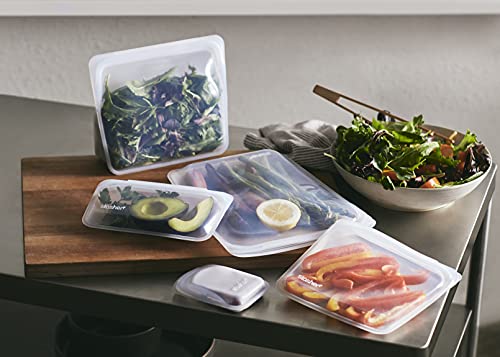 Stasher Silicone Reusable Storage Bag, Stand-Up Mega Bag, Reusable Freezer Bags,Microwave,Dishwasher,Oven Safe,Sous Vide,Premium Lunch Container,Eco Friendly,Food Storage Bags,104 oz,Clear (Pack of 2) - size: Mega (Pack of 2)