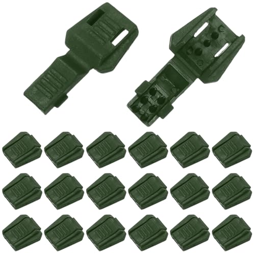 Zipper Pull Cord Lock End Tips, Plastic Shoe Lace End Clips - color: Dark Green