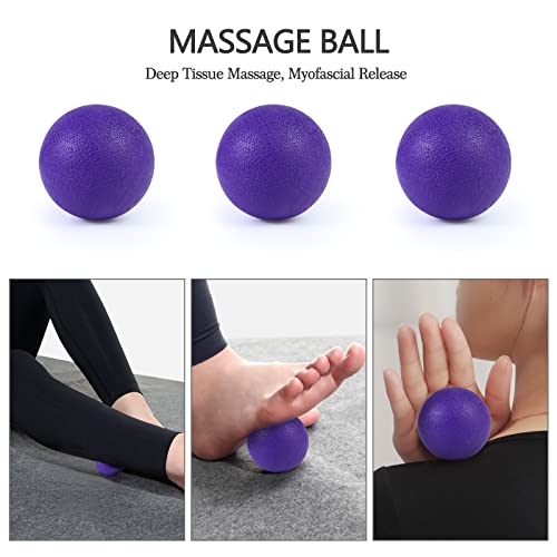 5 in 1 Foam Roller Set High Density Patented Foam Roller for Exercise - color: Violet