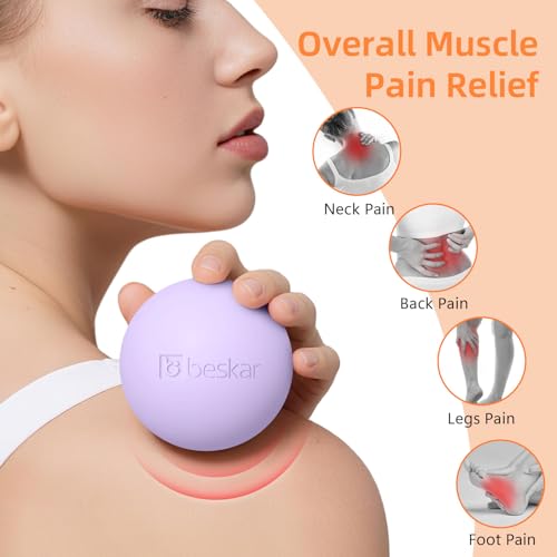 BESKAR Foot Massage Roller Blue & Massage Lacrosse Ball Purple