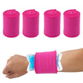 4-Pack Ice Pack Straps,35.5"x3"Elastic Ice Pack Wrap Holder with Hook&Loop - color: Pink