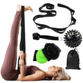 Calf Stretcher Multi Loop Stretch Strap - Physical Therapy Strap for Stretching, Calf Stretch Yoga Belt with Loops, Hamstring Stretcher, Leg Stretch Band, Fascia Stretcher & Arch Support Bands for Feet - color: BLACK