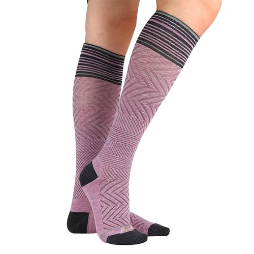 ja vie 76% Merino Wool Graduated Compression Socks for Women & Men (15-20mmHg) - color: 2 Pairs: 1 Pure Black+ 1 Pink, size: Small