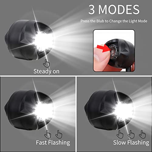 Vergissm Rechargeable Flashlights Compatible with Croc, 2 PCs LED Headlight, Waterproof Hands Free Flashlights with 3 Lighting Modes, Novelty Shoe Lights for Camping (Green) - color: Green