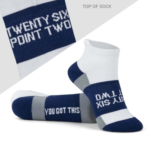 Gone For a Run Motivational Ankle Running Socks - Affirmation Runners Gifts - color: 26.2 (Navy)