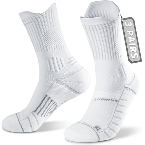Coolmax Running Socks for Women Stay Dry Cloud Cushioned Compression - color: White, size: 5-8