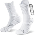 Coolmax Running Socks for Women Stay Dry Cloud Cushioned Compression - color: White, size: 5-8