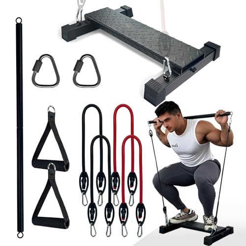 BLUSLM Steel Calf Raise Bar, Standing Machine for Stretching, Squat, Foot Stretch, Anti-Slip Solid Block - color: Black 05