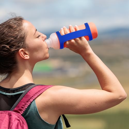 Water Bottle Handle Carrier Strap [2PCS] - Makes Any Cup Handheld Use for Running & Bike & Hiking & Gym - color: Blue